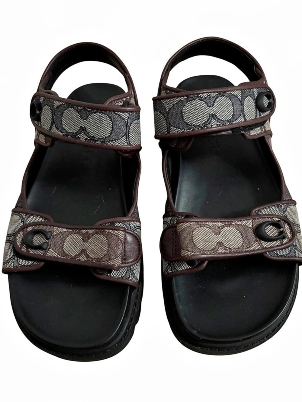 Coach Double Banded Sandal In Signature Jacquard Sport